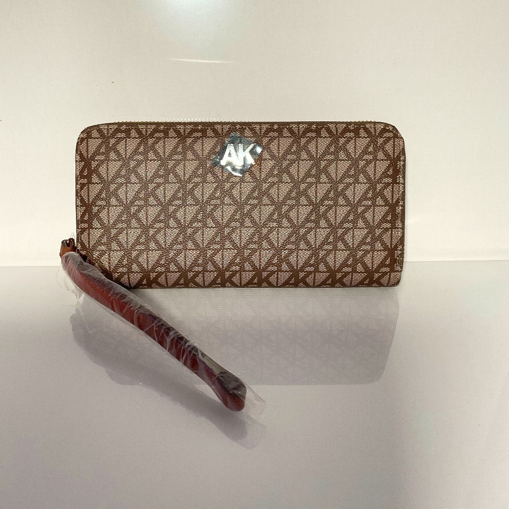 New AK Anne Klein Leather Wristlet 8 1/4 x 4 1/4 inches
